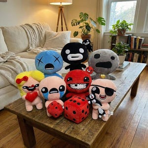 The Binding of Isaac Plush Toy Set, Cute Indie Game Stuffed Characters, Isaac & Boss Plushies, Soft Collectible Dolls, Gamer Gift for Kids