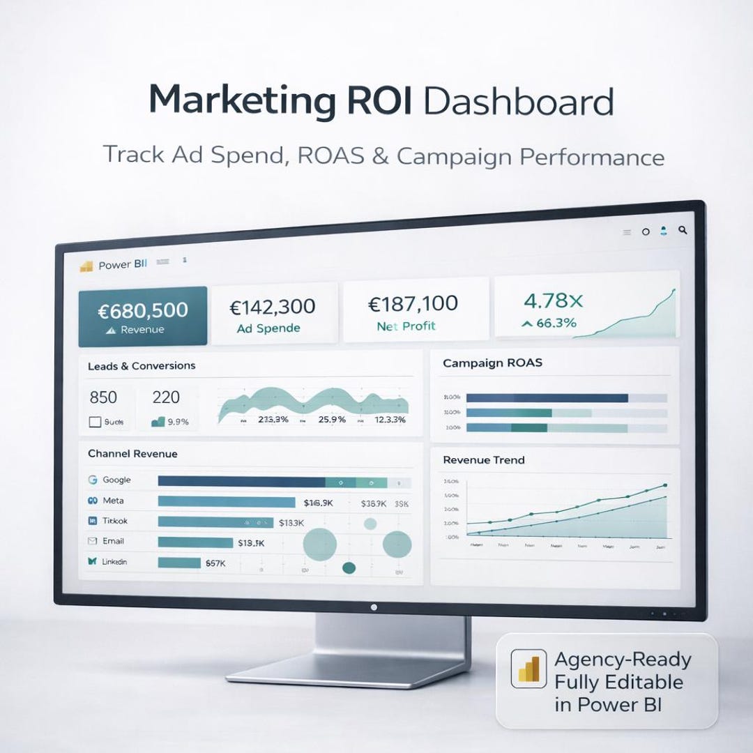 Power BI Marketing Dashboard Template | ROAS, Ad Spend & Campaign ...