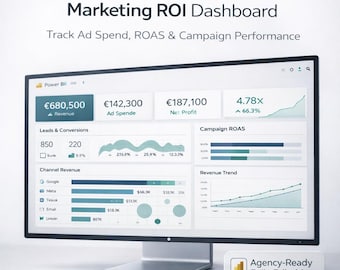 Power BI Marketing Dashboard Template | ROAS, Ad Spend & Campaign Analytics Report