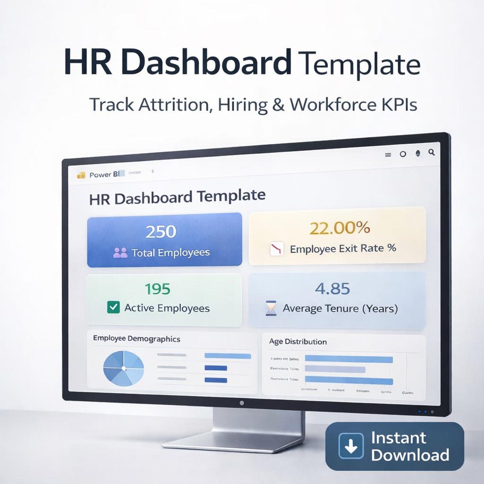 Power BI HR Dashboard Template | Workforce Analytics & Employee KPI ...