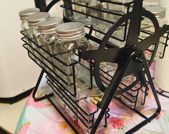 Rotating Spice Rack Organizer with Thicken Spice Jars and Labels | Spice Jar Organizer | Kitchen Decor | Modern Spice Rack | Spice Organizer