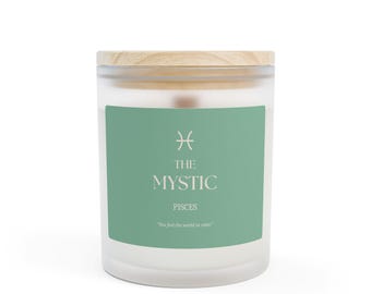 Vela del zodiaco Piscis para bebé • Recuerdo en vaso esmerilado, regalo para mamá primeriza