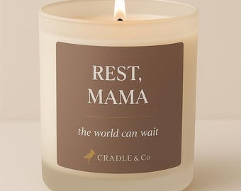 Vela "Descansa Mamá": 100 % cera de soja, regalo de autocuidado para mamás