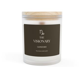 Vela del zodiaco Capricornio para bebé • Recuerdo en vaso esmerilado, regalo para mamá primeriza