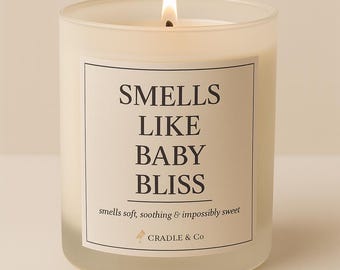 Vela de soja Baby Bliss: aroma relajante, regalo para baby shower