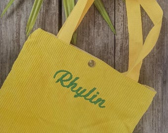 Personalized Nylon Tote Bag with Zipper, Custom Embroidered Name Travel Bag, Secure Large Carryall