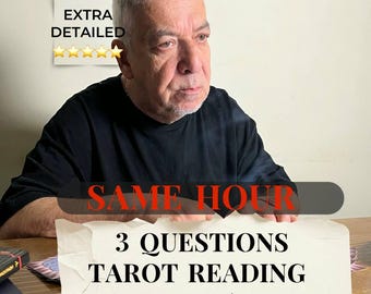 Lectura de Tarot de 3 Preguntas la misma hora / Perspectivas psíquicas detalladas y respuestas precisas para el amor y el trabajo / Entrega el mismo día