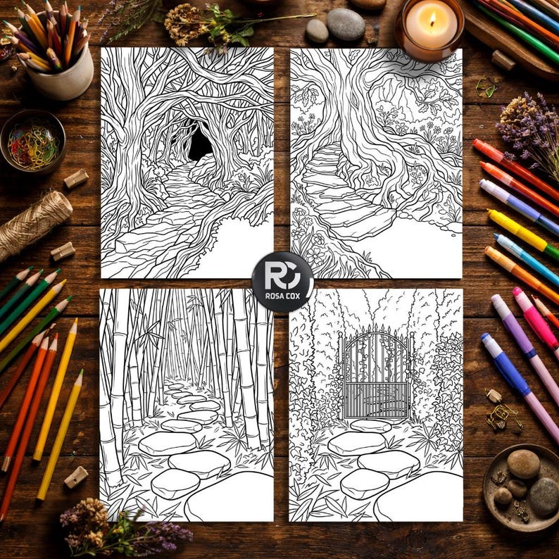 Secret Paths Coloring Pages for Adults, Printable A4 PDF With 20 ...