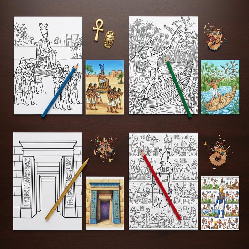 Egyptian Hieroglyphs Coloring Pages for Adults - Ancient Egypt Gods ...