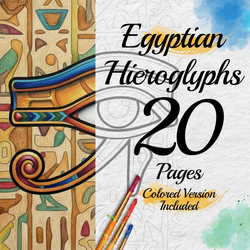 Egyptian Hieroglyphs Coloring Pages for Adults - Ancient Egypt Gods ...