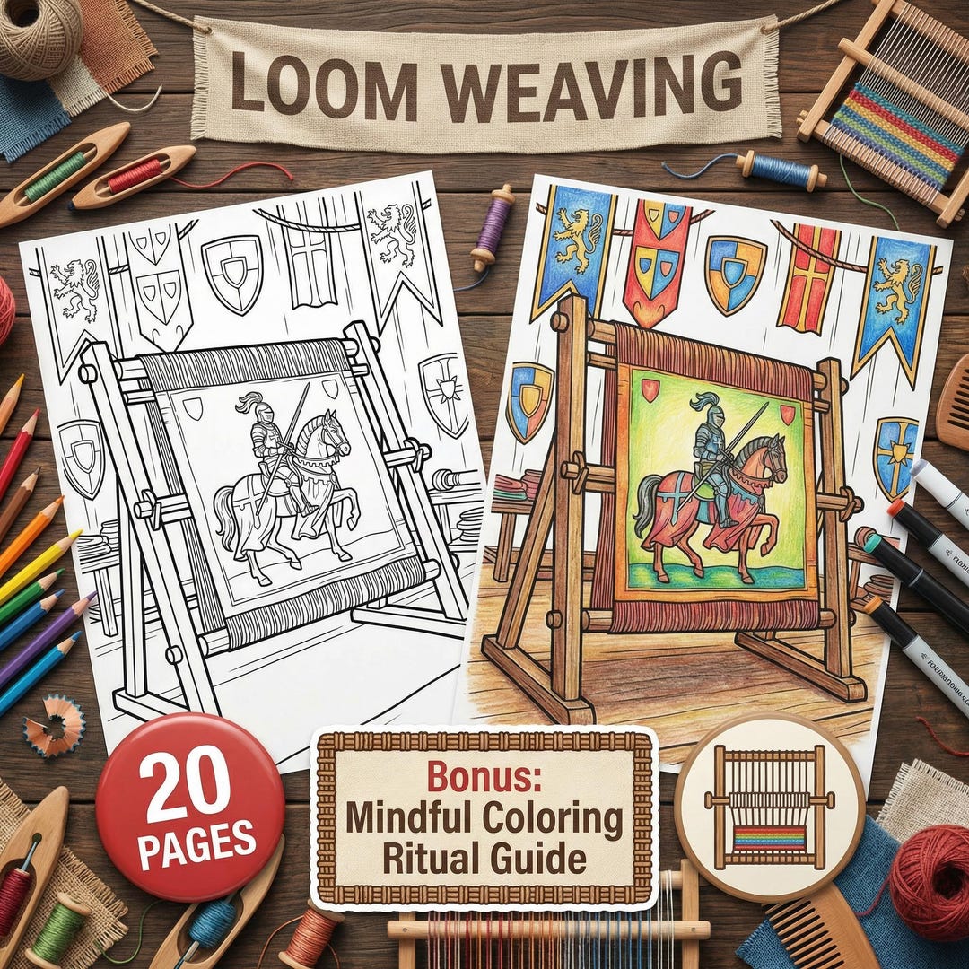 Loom Pattern Pages Loom Weaving Coloring Pages for Adults, 20 A4 Printable Designs PDF ...
