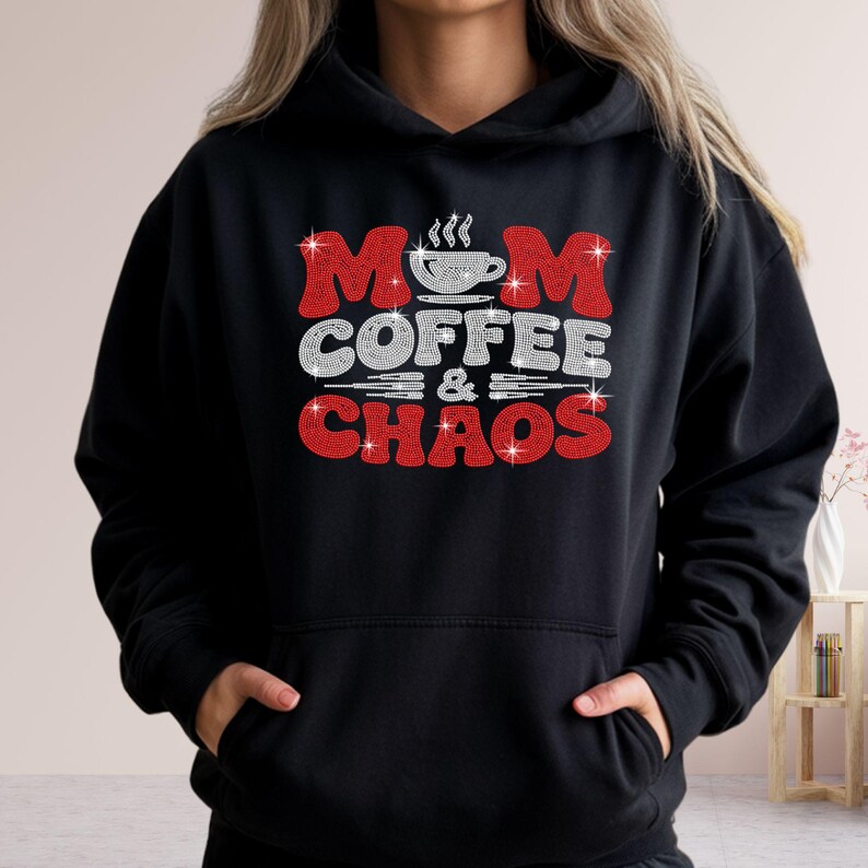 Mom Coffee & Chaos funny mom shirt perfect as a Mother’s Day gift for moms who appreciate humor and stylish apparel.