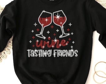 Wine Night Rhinestone Shirt – Unique Gift for Mom, Wine Tasting Friends Shirt, Sparkly Wine Lover Top, Girls Night Out Cozy Bling Shirt