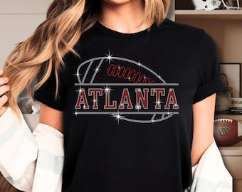 Atlanta Rhinestone Football Shirt: Game Day Sparkling Tee