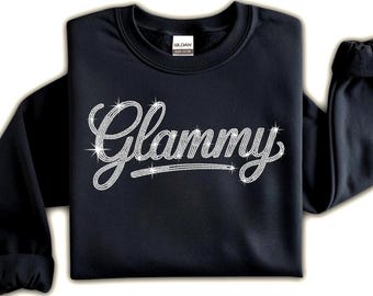 Custom Glammy Rhinestone Shirt, Glam Grandma Shirt Sparkly, Glammy Gift for Grandma, Mothers Day Grandma Gift, Stylish Grandma Shirt