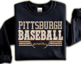 Pittsburgh Baseball Rhinestone Shirt, Sparkly Pittsburgh Baseball Fan Sweatshirt, Game Day Baseball Mom Bling Shirt, Pittsburgh Baseball Fan