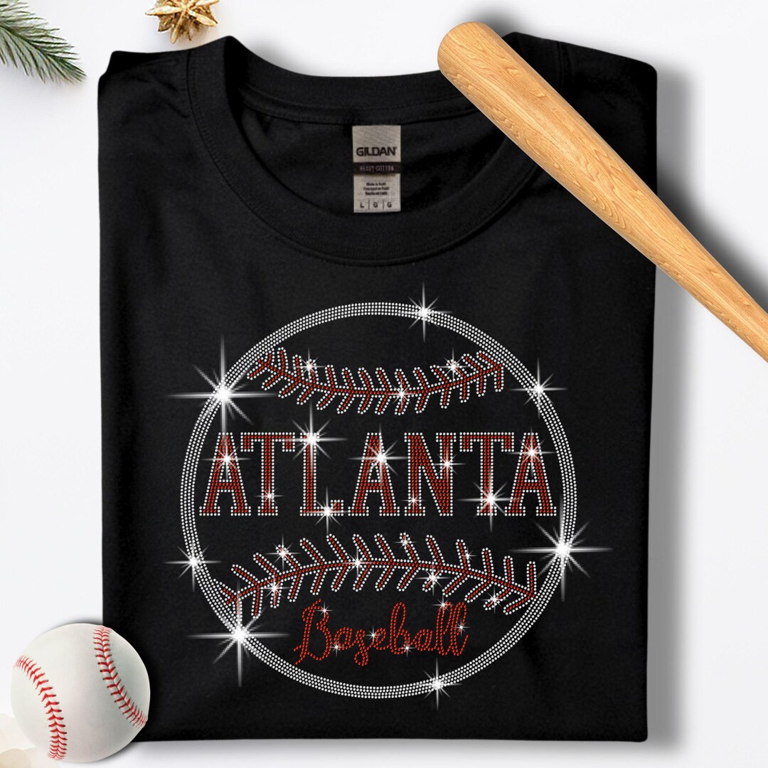 Atlanta Rhinestone Baseball Shirt: Sparkling Game Day Tee - Etsy