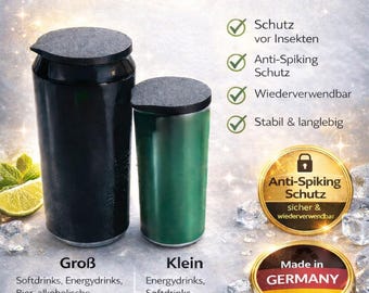 Doesenabdeckung | Drink Cover für Festival / Club | Dosenabdeckung gegen Insekten & Manipulation (Anti Spiking Schutz)
