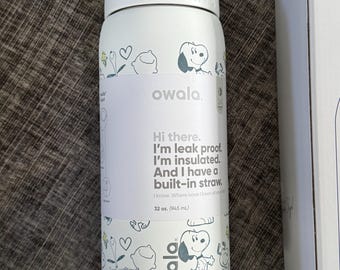 Dog water battle 32 oz owala snoopy  new box gift water bottle valentines permanent ink