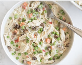 Low Carb Crustless Chicken Pot Pie Skillet