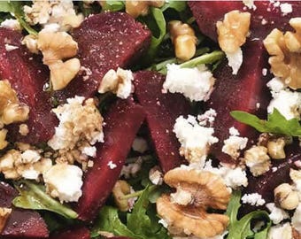 Bietensalade met rucola en walnoten