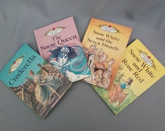 Ladybird Well Loved Tales Series 606D - Cinderella The Snow Queen Snow White and Rose Red and the Seven Dwarfs - Glossy Covers