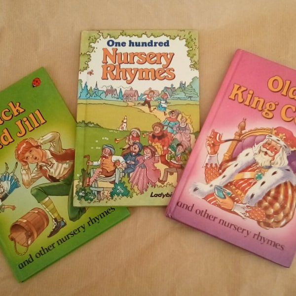 Jack and Jill old King Cole and 100 Nursery Rhymes Vintage Ladybird Books - Early Learning - Glossy Covers