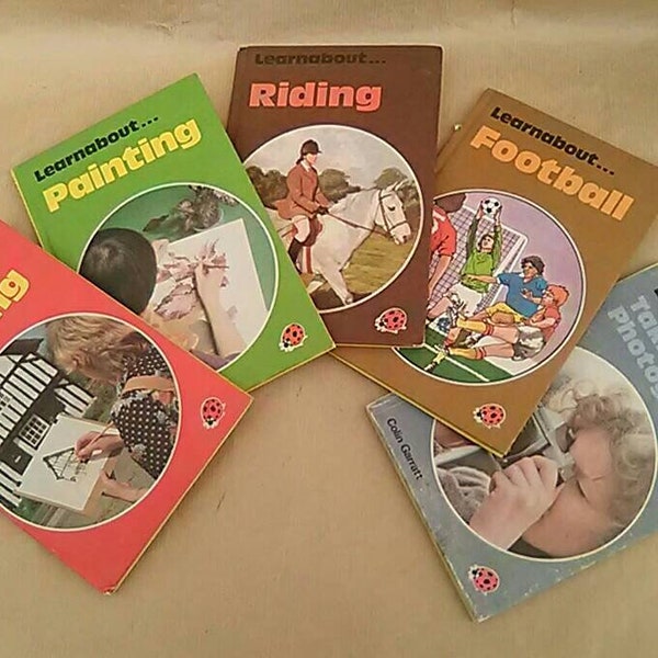 Vintage Ladybird Learnabout Books Series 634 - Drawing Painting Football Riding Taking Photographs - 80s Matt Covers