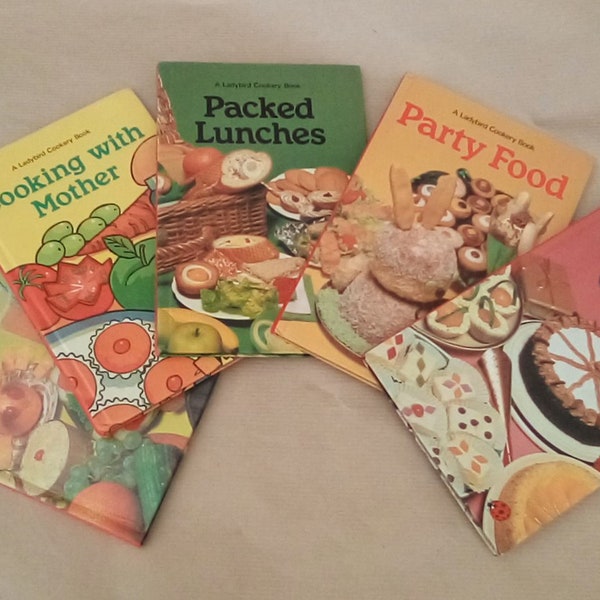 Vintage Ladybird Cookery Books Series 824 Cakes Cooking packed Lunches Party Food Cooking with Mother - Glossy Covers