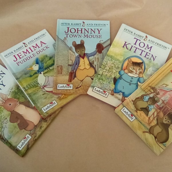 Peter Rabbit and Friends Vintage Ladybird Books - Benjamin Bunny Jemima Puddle Duck Johnny Town Mouse Tom Kitten & Two Bad Mice