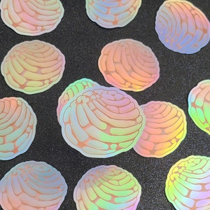 Concha Holographic Vinyl Sticker - Vanilla Concha Sticker, Pan Dulce Stickers