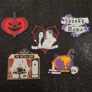 Spooky Magnets - Halloween Magnet, Pumpkin Magnet, Spooky Mama Magnet, Witch Magnet, Morticia Addams Family Magnet, Witches Brew