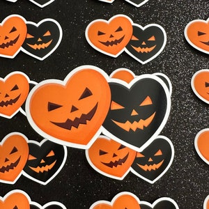 Jack O Lantern Heart Vinyl Sticker