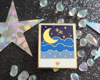 Rainy Night Sky Polaroid Enamel Pin