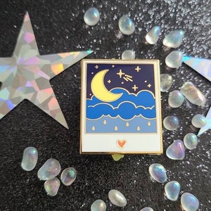 Rainy Night Sky Polaroid Enamel Pin