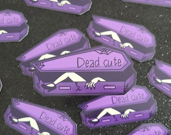 Dead Cute Coffin Vinyl Sticker