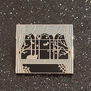 Spooky Window Enamel Pin - Halloween Pin, Spooky Pin, Witchy Pin,