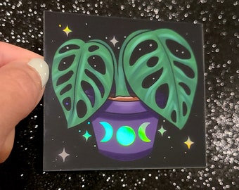 Naklejka Holograficzna Monstera