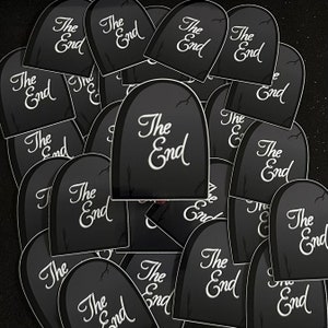 De End Tombstone Vinyl Sticker