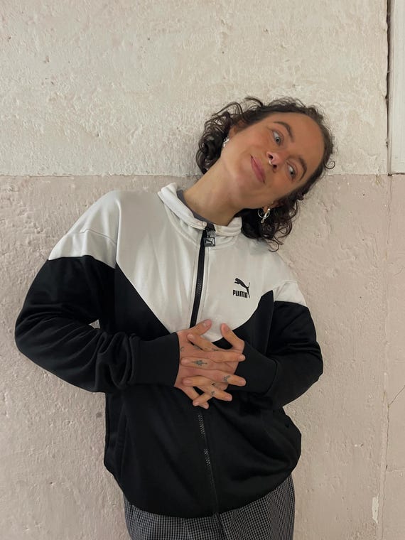 Puma, Jacke Puma Vintage Track Jacket Schwarz Weiß S Sportswear Trainingsjacke Sportjacke Retro 90s Unisex Streetwear Track Top