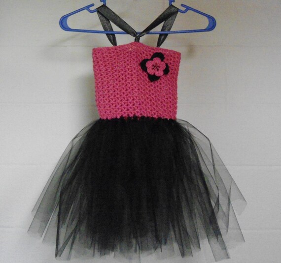 pink and black tutu dress