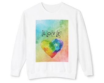 Sudadera unisex ligera de cuello redondo Love