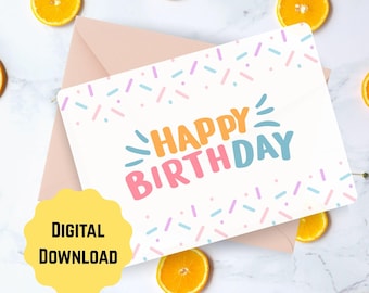 Sprinkle Birthday Card: Printable A4 (Digital Download)