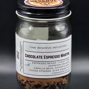Chocolate Espresso Martini Infusion Jar | Vodka and Rum Cocktail Kit | 12oz