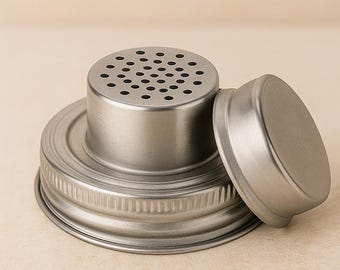 Jar Shaker Lid for Drink Infusions | Stainless Steel Cocktail Top | Fits Regular Mouth Jars
