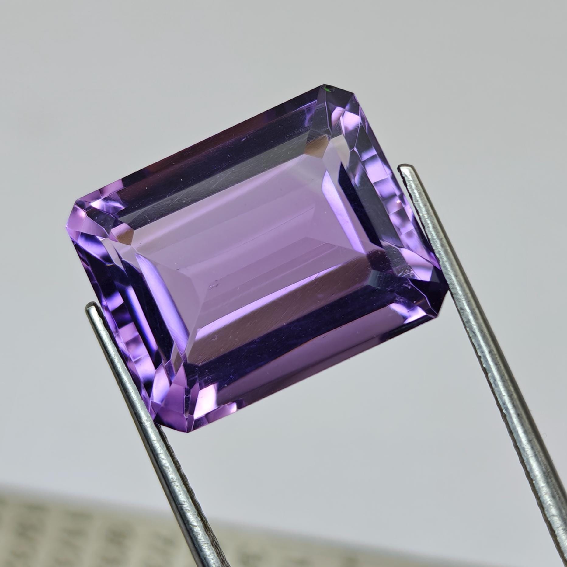 15.97 Carat Natural Purple Amethyst Emerald Cut Loose Gemstone