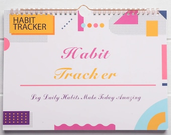 Habit Tracker Planner | Undated Wall Calendar Style Habit Journal | Daily and Monthly Tracker for Goals | Fitness & Self-Care