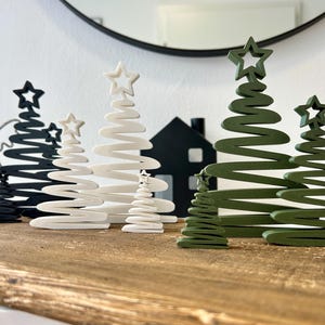 Minimalistische 3D Weihnachtsbäume aus PLA | Moderne Weihnachtsdeko | Skandi Deko | Schwarz, Weiß, Oliv | Geschenkidee, Winterdeko