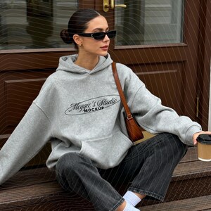 Gildan 18500 Ash grey Hoodie Mockup: Aesthetic pinterest mockup (PNG Digital Download)