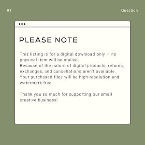 Puede incluir: Aviso de descarga digital sobre un fondo blanco con el texto &laquo;TENGA EN CUENTA&raquo;. El texto explica que el anuncio es para una descarga digital, sin que se env&iacute;e ning&uacute;n art&iacute;culo f&iacute;sico. Tambi&eacute;n menciona que no se aceptan devoluciones, cambios ni cancelaciones.